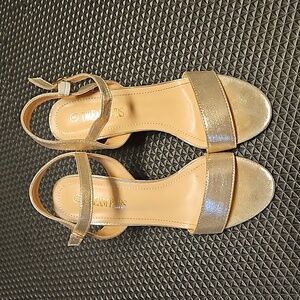 Gold Glitter Chunky Heels